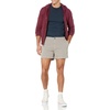 Amazon Essentials Men’s Slim-Fit 5″ Lightweight Comfort Stretch Oxford Cotton Shorts(Light Grey)
