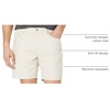 Amazon Essentials Men’s Slim-Fit 7″ Inseam Stretch 5-Pocket Shorts with Tapered Leg(Stone)