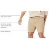 Amazon Essentials Men’s Straight-Fit 7″ Inseam Stretch 5-Pocket Shorts(Khaki)