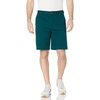 Amazon Essentials Men’s Classic-Fit 9″ Cotton Twill Chino Shorts with Button-Through Pockets(Evergreen)