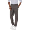Amazon Essentials Men’s Classic-Fit Expandable-Waist Flat-Front Dress Pants(Dark Grey)