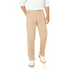 Amazon Essentials Men’s Classic-Fit Expandable-Waist Flat-Front Dress Pants(Khaki)