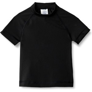 Amazon Essentials Boys and Toddlers’ Short Sleeve Rashguard Swim T-Shirt, Quick-Dry, Slim Fit(Black)