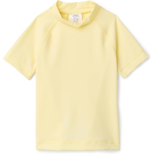 Amazon Essentials Boys and Toddlers’ Short Sleeve Rashguard Swim T-Shirt, Quick-Dry, Slim Fit(Light Yellow)