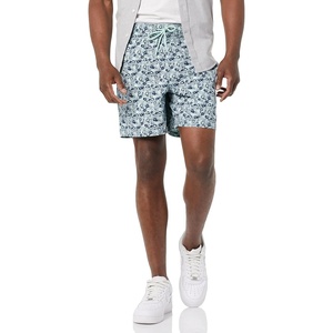Amazon Essentials Men’s 6″ Inseam Regular Fit Drawstring Shorts with Elastic Waist and Pockets(Light Blue Graphic Flower)