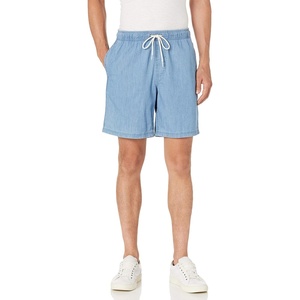 Amazon Essentials Men’s 8″ Inseam Relaxed-Fit Cotton Drawstring Pull-On Walk Shorts, Summer-Weight(Light Wash Chambray)
