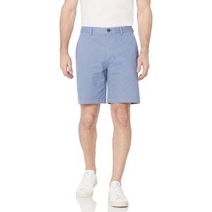 Amazon Essentials Men’s Classic-Fit 9″ Cotton Twill Chino Shorts with Button-Through Pockets(Blue Geo)