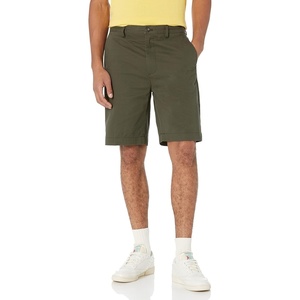 Amazon Essentials Men’s Classic-Fit 9″ Cotton Twill Chino Shorts with Button-Through Pockets(Dark Olive)
