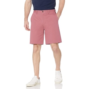 Amazon Essentials Men’s Classic-Fit 9″ Cotton Twill Chino Shorts with Button-Through Pockets(Pink)