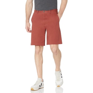 Amazon Essentials Men’s Classic-Fit 9″ Cotton Twill Chino Shorts with Button-Through Pockets(Rust)