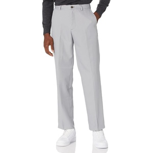 Amazon Essentials Men’s Classic-Fit Expandable-Waist Flat-Front Dress Pants(Light Grey)
