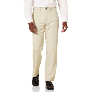 Amazon Essentials Men’s Classic-Fit Expandable-Waist Flat-Front Dress Pants(Stone)