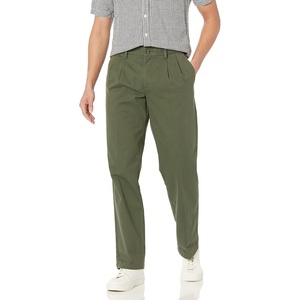 Amazon Essentials Men’s Classic-Fit Wrinkle-Resistant Pleated Chino Pant (Available in Big & Tall)(Dark Olive)