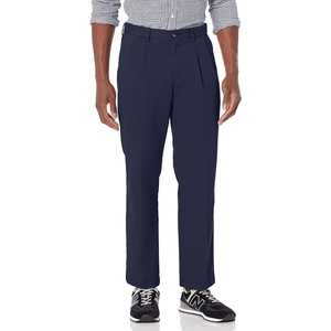 Amazon Essentials Men’s Classic-Fit Wrinkle-Resistant Pleated Chino Pant (Available in Big & Tall)(Navy)