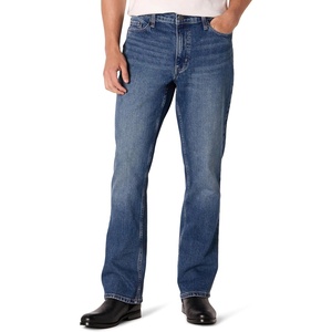 Amazon Essentials Men’s Heavyweight Denim Straight-Fit Bootcut Jeans with 5 Pocket Styling, Zip Fly, Stretch(Stone Medium Wash)