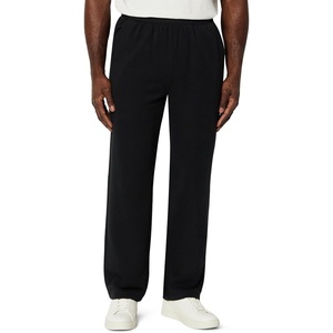 Amazon Essentials Men’s Regular-Fit Soft Cotton Open-Hem Sweatpants(Black)