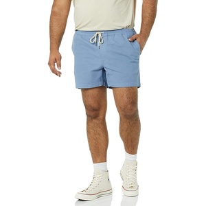 Amazon Essentials Men’s Slim-Fit 5″ Pull-on Comfort Stretch Canvas Shorts(Light Blue)