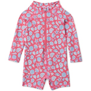 Amazon Essentials Unisex Babies’ Long-Sleeve One-Piece Rashguard(Hot Pink Shells)