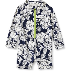 Amazon Essentials Unisex Babies’ Long-Sleeve One-Piece Rashguard(Navy Folk Floral)