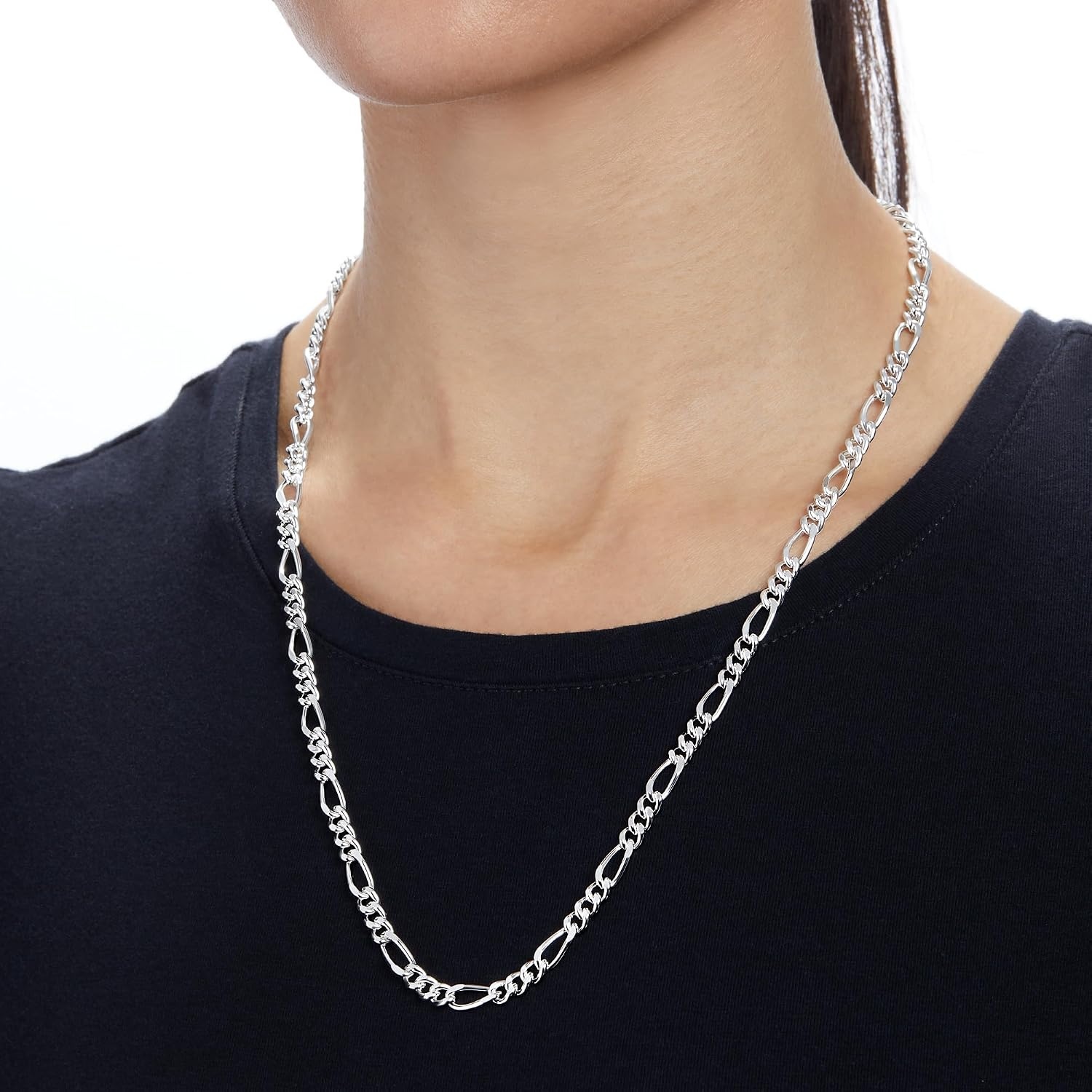 image:imageAmazon Essentials 5mm Plated Figaro Chain for Men or WomenSilver