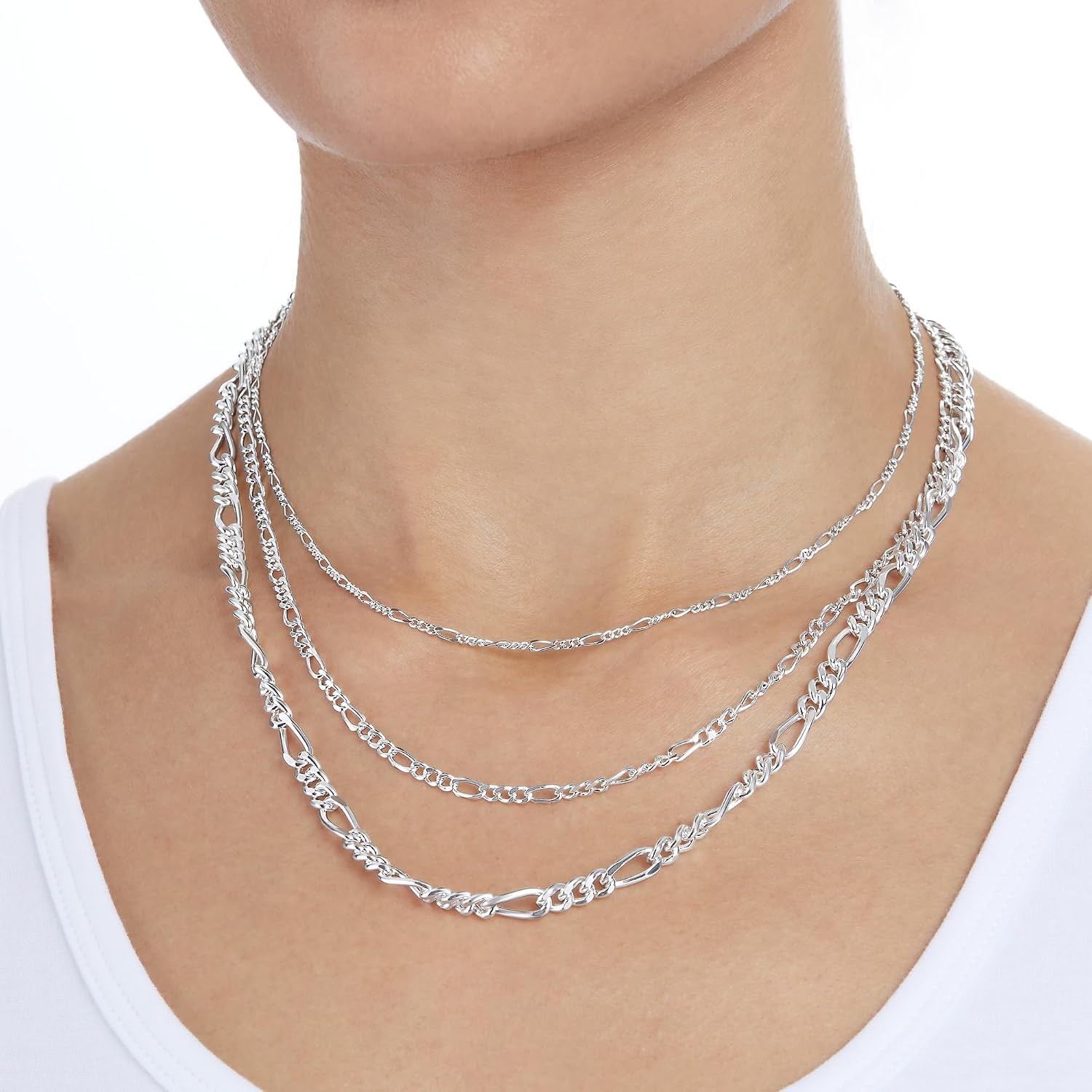 image:imageAmazon Essentials 5mm Plated Figaro Chain for Men or WomenSilver
