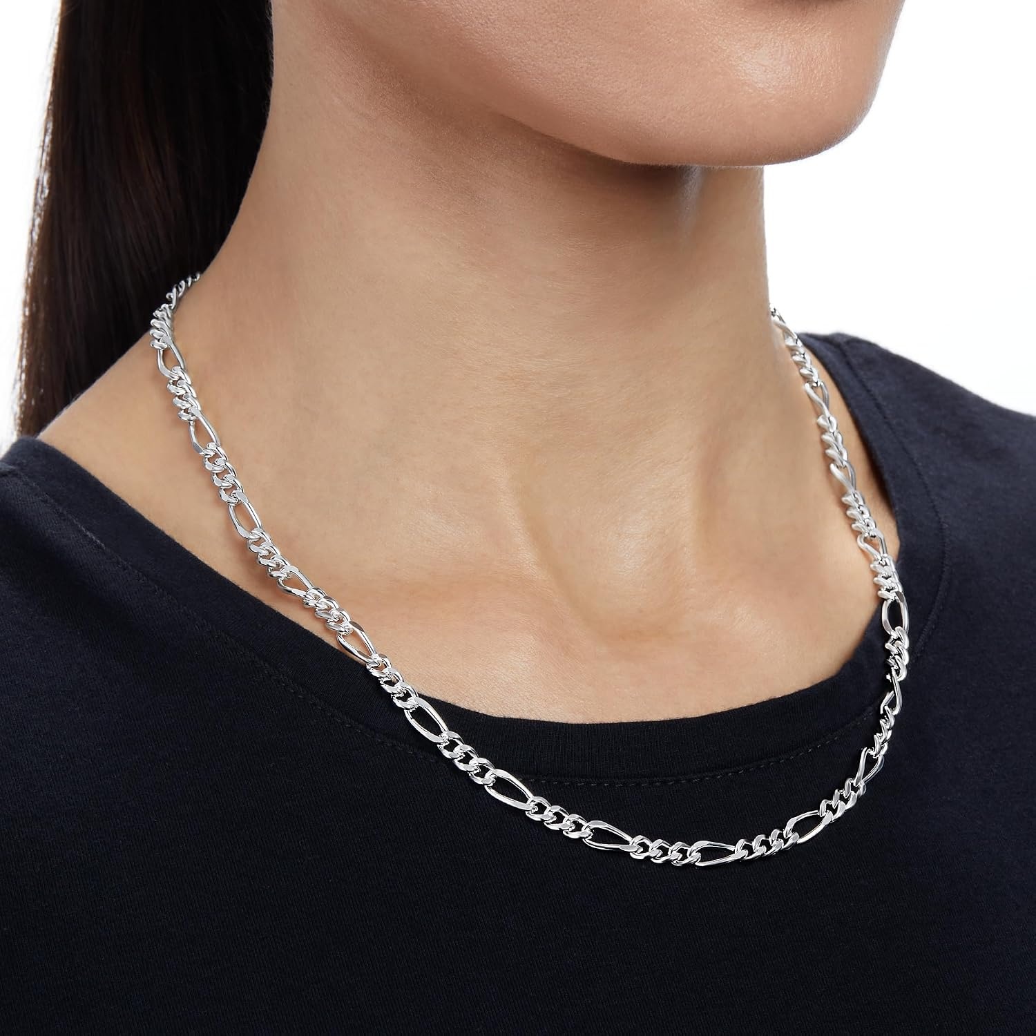 image:imageAmazon Essentials 5mm Plated Figaro Chain for Men or WomenSilver