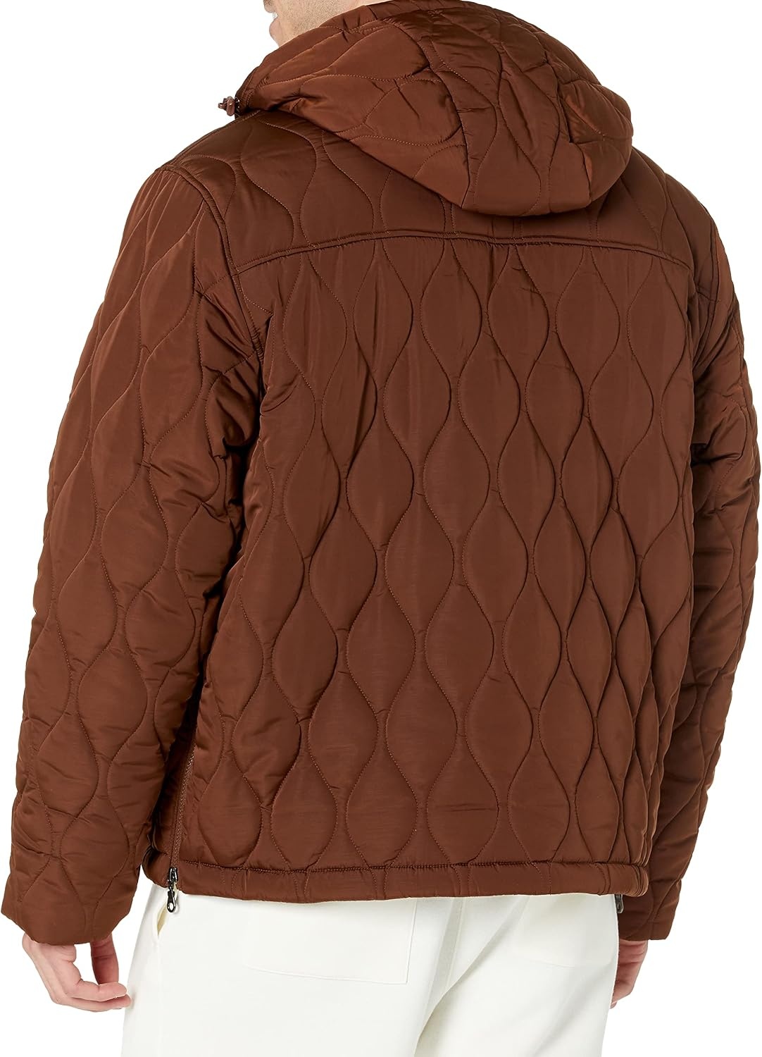 image:imageAmazon Essentials Mens Anorak Hooded QuarterZip Puffer CoatDeep Brown