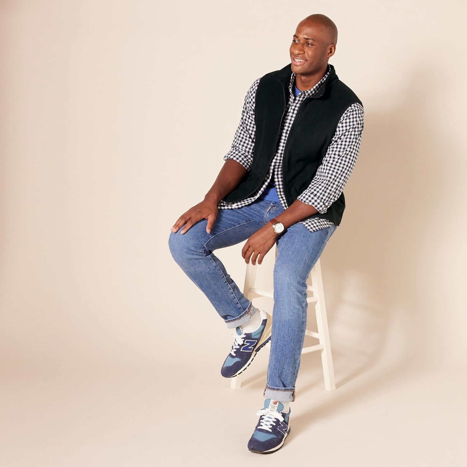 image:imageAmazon Essentials Mens FullZip Polar Fleece Insulated Vest Available in Big amp TallBlack
