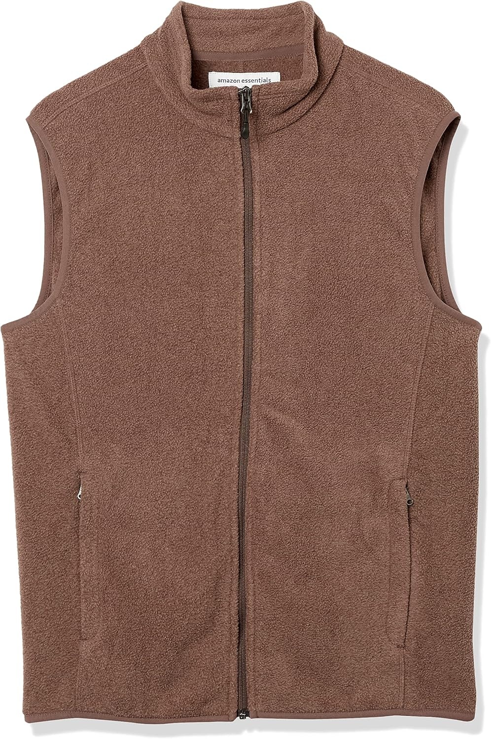 image:imageAmazon Essentials Mens FullZip Polar Fleece Insulated Vest Available in Big amp TallBrown Heather