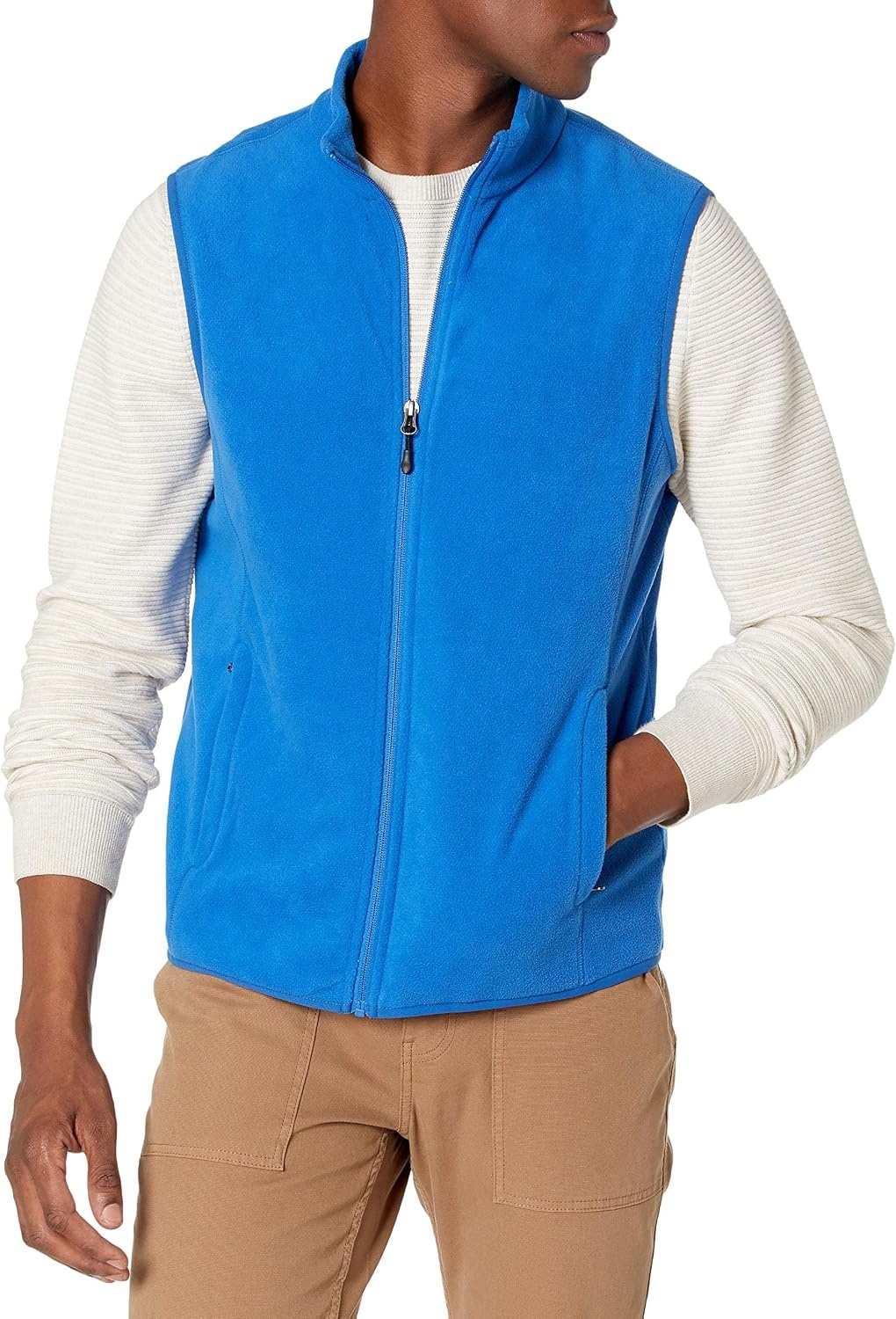 image:imageAmazon Essentials Mens FullZip Polar Fleece Insulated Vest Available in Big amp TallCobalt Blue
