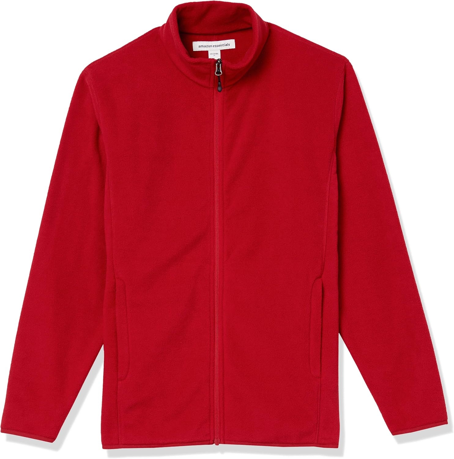 image:imageAmazon Essentials Mens FullZip Polar Fleece Jacket with Zippered Pockets for Cold Outdoor Weather Available in Big amp TallRed