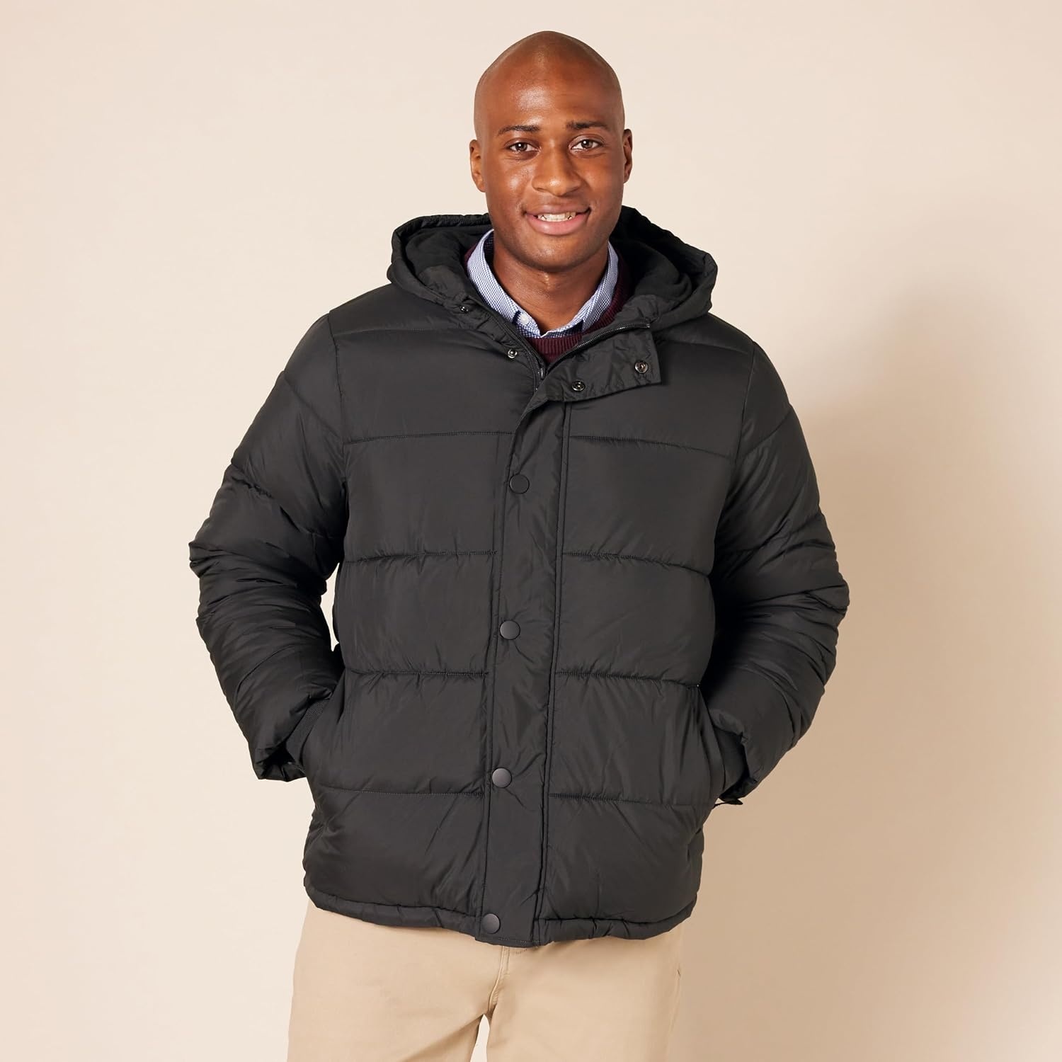 image:imageAmazon Essentials Mens Heavyweight Hooded Puffer CoatDark Grey