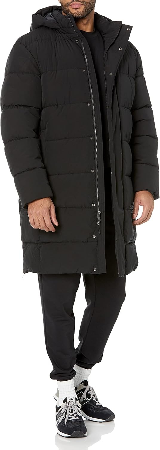 image:imageAmazon Essentials Mens Hooded Long Puffer CoatBlack