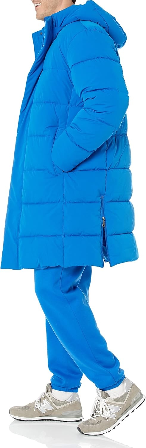 image:imageAmazon Essentials Mens Hooded Long Puffer CoatBright Blue