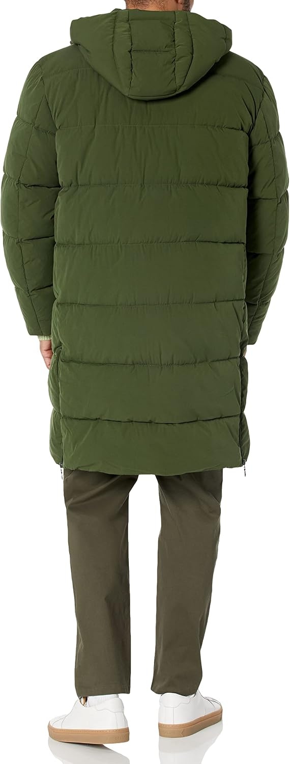 image:imageAmazon Essentials Mens Hooded Long Puffer CoatDark Olive
