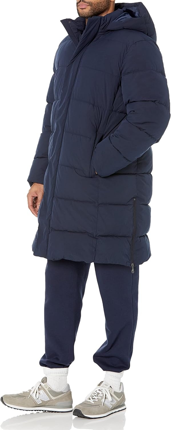 image:imageAmazon Essentials Mens Hooded Long Puffer CoatNavy