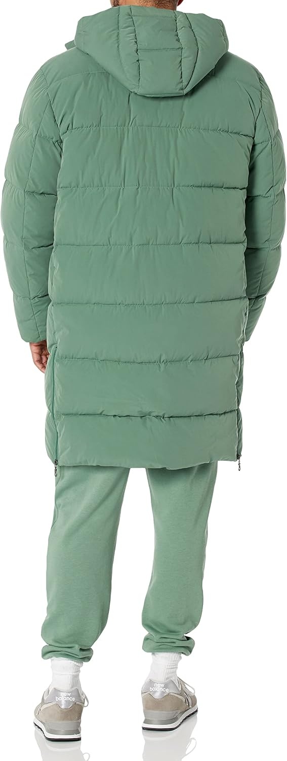 image:imageAmazon Essentials Mens Hooded Long Puffer CoatSage Green