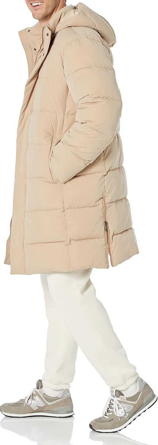 image:imageAmazon Essentials Mens Hooded Long Puffer CoatTan
