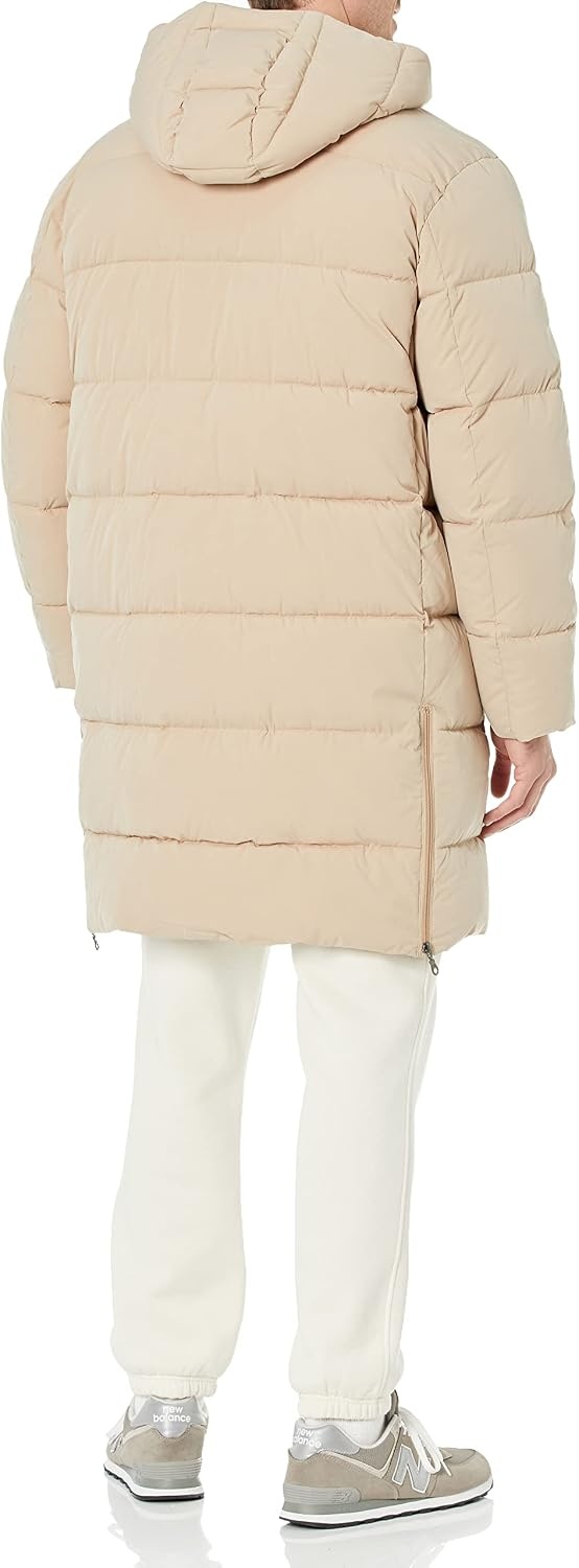 image:imageAmazon Essentials Mens Hooded Long Puffer CoatTan