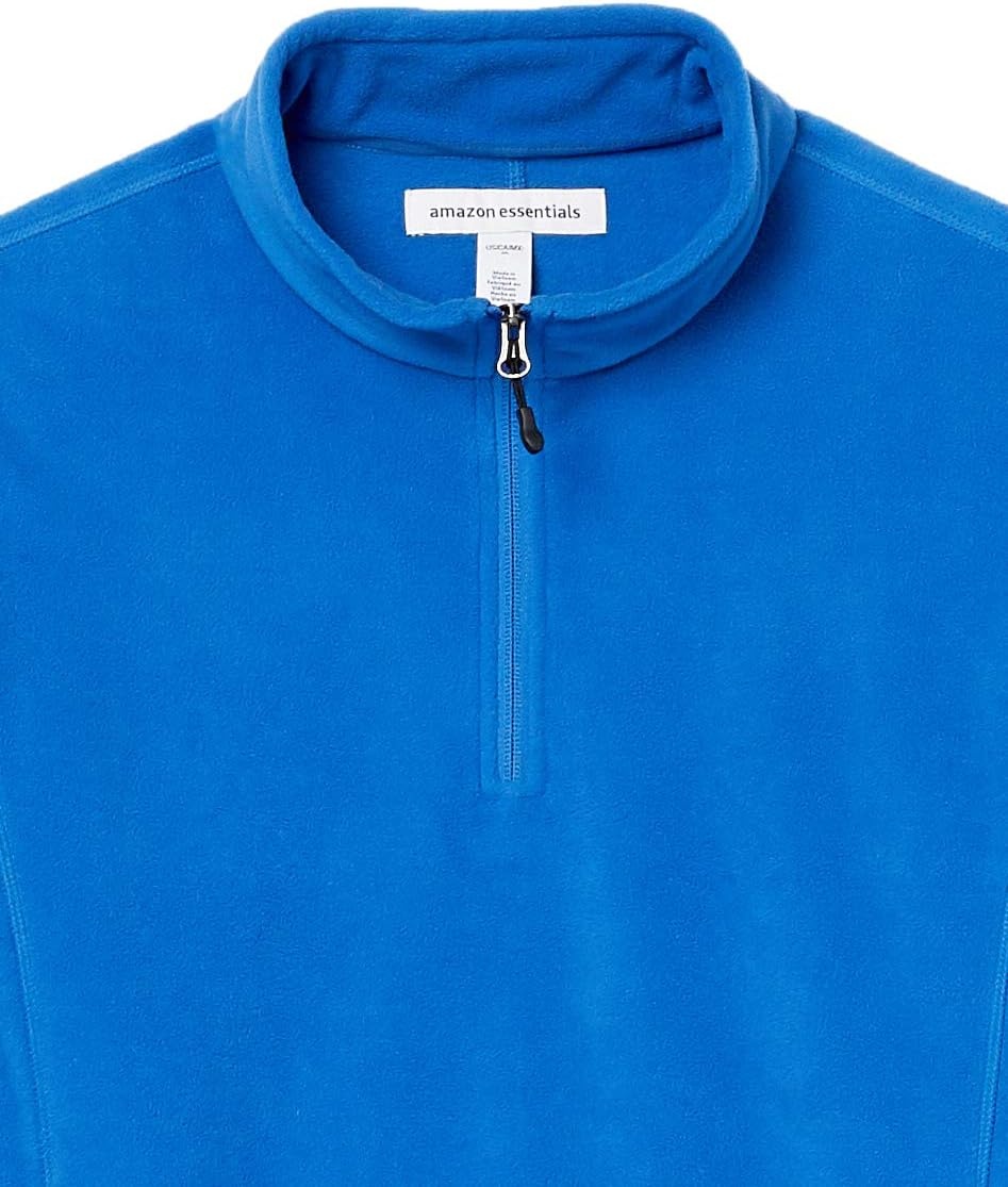 image:imageAmazon Essentials Mens Insulated Fleece Jacket QuarterZip Pullover for Cold WeatherCobalt Blue