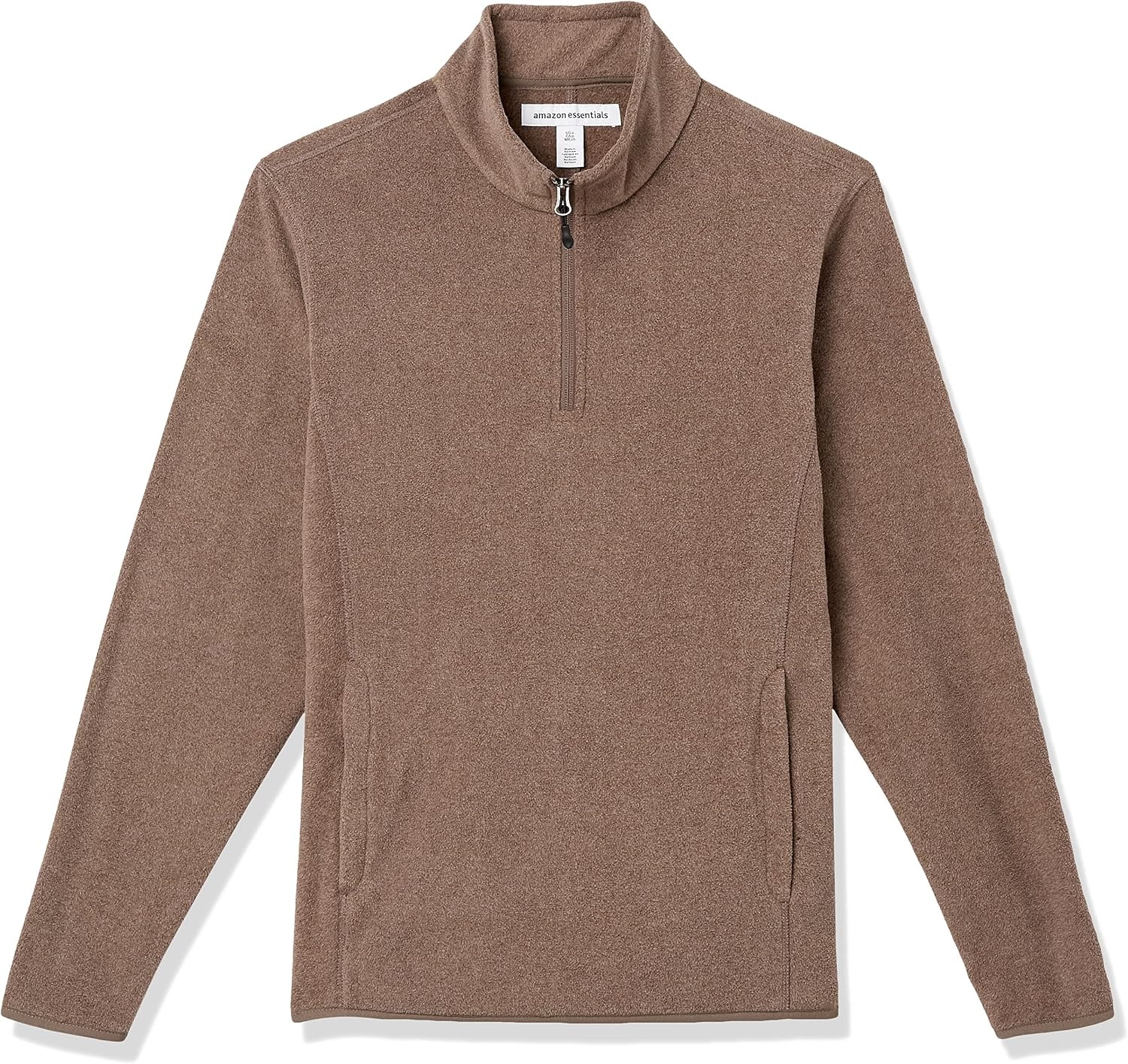 image:imageAmazon Essentials Mens Insulated Fleece Jacket QuarterZip Pullover for Cold WeatherDark Brown Heather