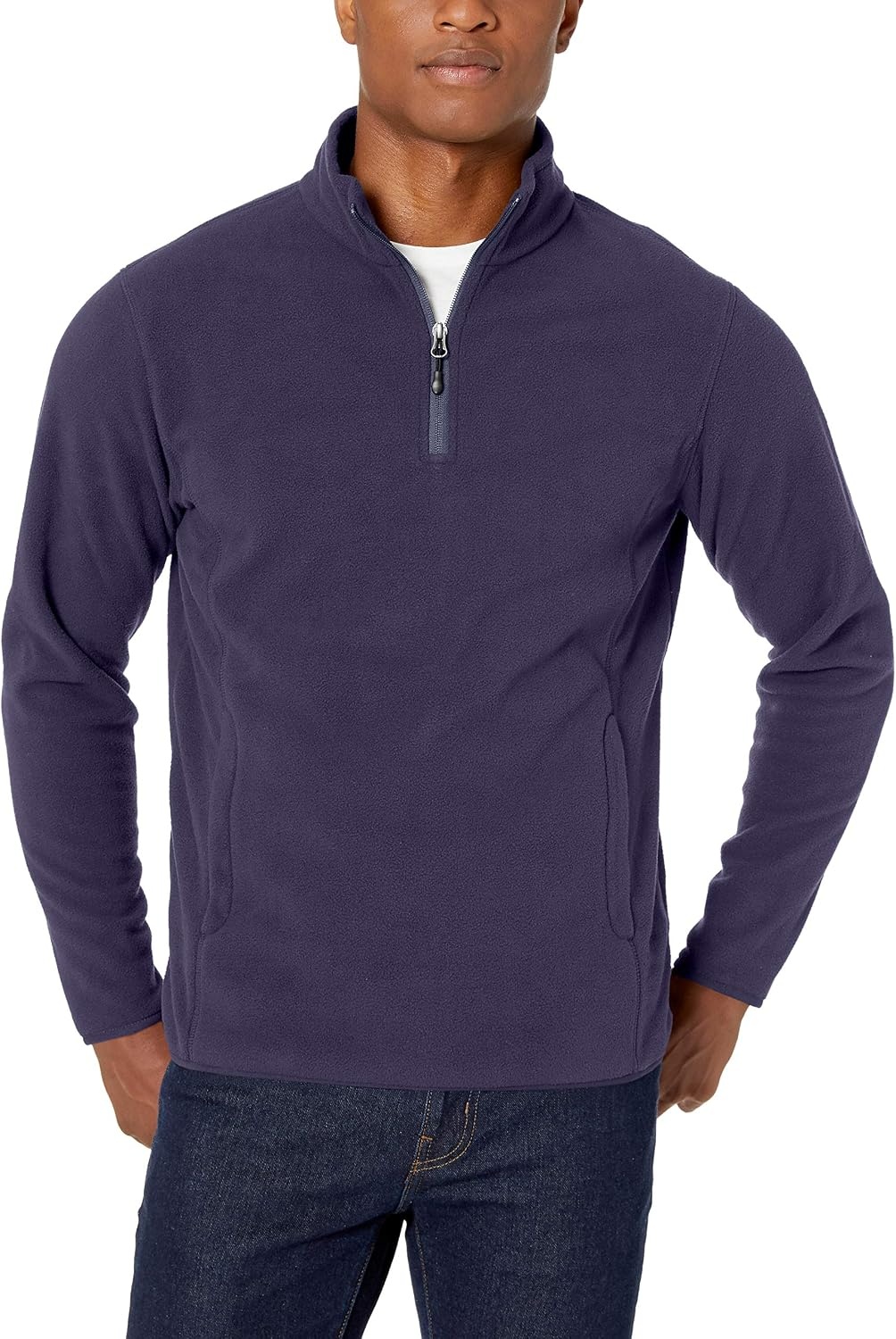image:imageAmazon Essentials Mens Insulated Fleece Jacket QuarterZip Pullover for Cold WeatherNavy