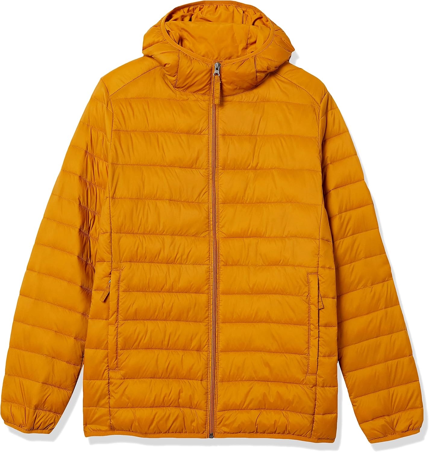 image:imageAmazon Essentials Mens Lightweight WaterResistant Packable Hooded Puffer JacketCaramel