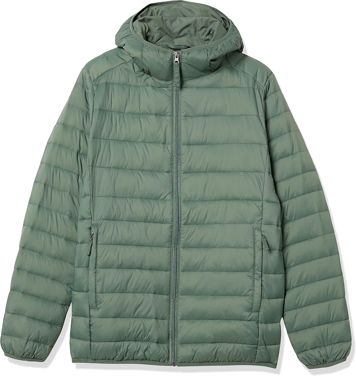 image:imageAmazon Essentials Mens Lightweight WaterResistant Packable Hooded Puffer JacketGreen
