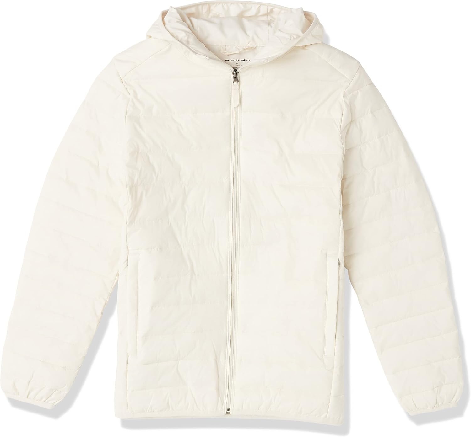 image:imageAmazon Essentials Mens Lightweight WaterResistant Packable Hooded Puffer JacketLight Beige