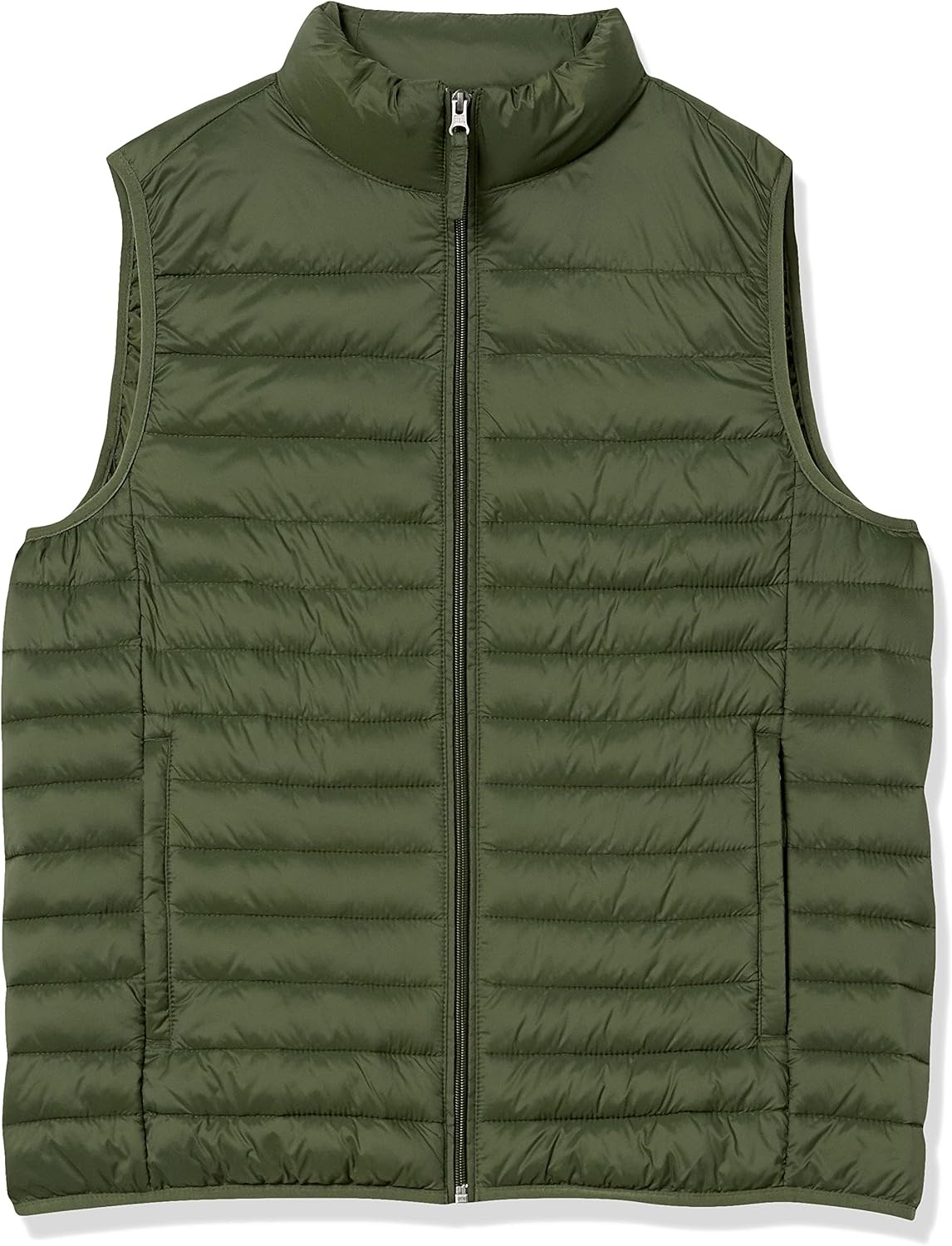 image:imageAmazon Essentials Mens Lightweight WaterResistant Packable Puffer VestDark Olive