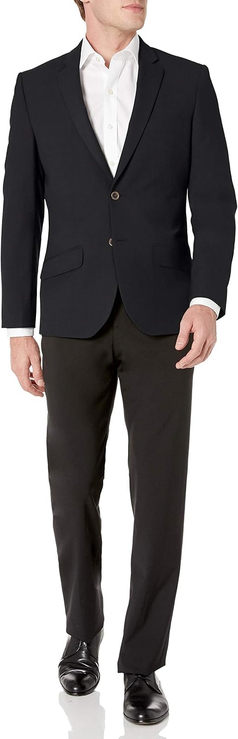 image:imageAmazon Essentials Mens LongSleeve Classic ButtonFront Stretch BlazerBlack