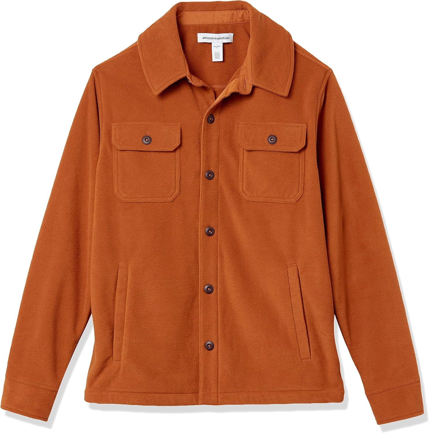 image:imageAmazon Essentials Mens LongSleeve Polar Fleece Shirt Jacket for Winter JacketsNutmeg