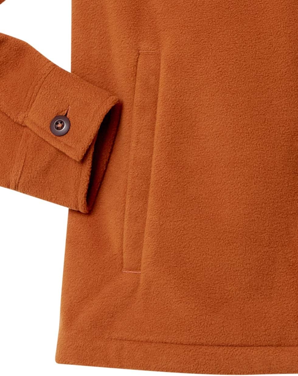image:imageAmazon Essentials Mens LongSleeve Polar Fleece Shirt Jacket for Winter JacketsNutmeg
