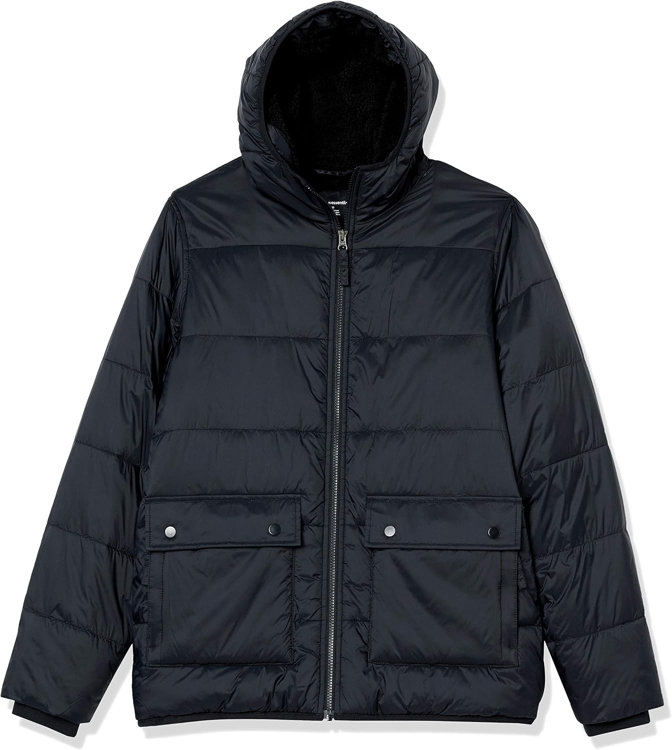 image:imageAmazon Essentials Mens LongSleeve WaterResistant SherpaLined Puffer JacketBlack